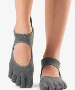 Toesox Full Toe Bellarina Grip Socks - Charcoal Grey
