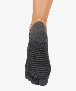 ToeSox Full Toe Elle Grip Socks - Midnight Stripe