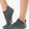 ToeSox Full Toe Low Rise Grip Socks - Charcoal Grey