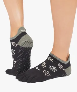 ToeSox Full Toe Low Rise Grip Socks - Petal