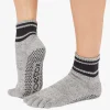 ToeSox Full Toe Melody Grip Socks - Grey Speckle