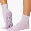 ToeSox Full Toe Melody Grip Socks - Scallop Soft Lavender