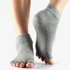 Toesox Grip Half Toe Ankle - Heather Grey