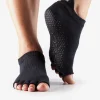 ToeSox Half Toe Low Rise Grip Socks - Black