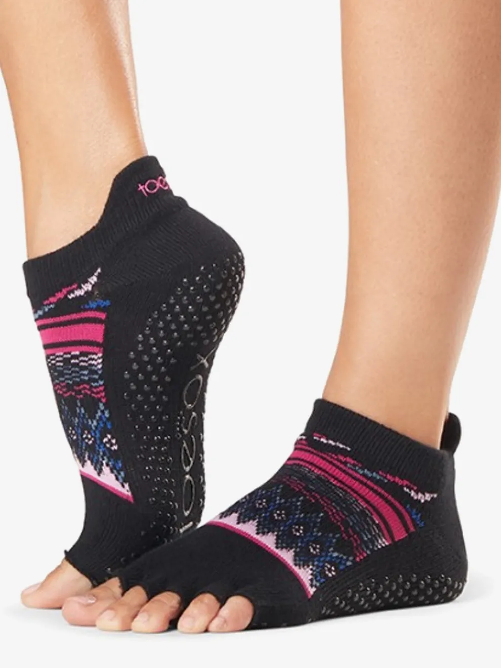 ToeSox Half Toe Low Rise Grip Socks - Woodstock