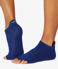 ToeSox Half Toe Low Rise Grip Socks - Deep Navy