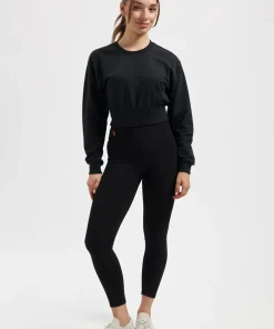 Urban Goddess Naya Cropped Long Sleeve Yoga Top - Onyx Black