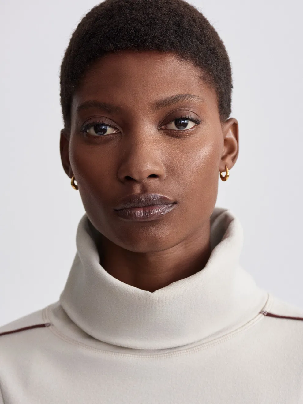 Varley Ariana High Neck Midlayer - Cement Marl/Bitter Chocolate