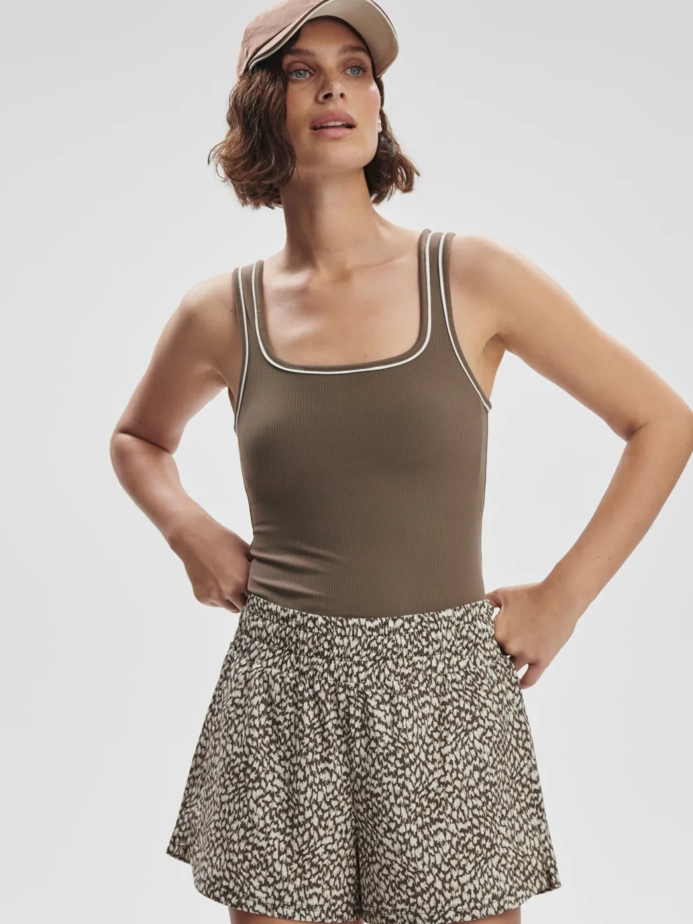 Varley Barney Piped Tank - Chocolate Chip