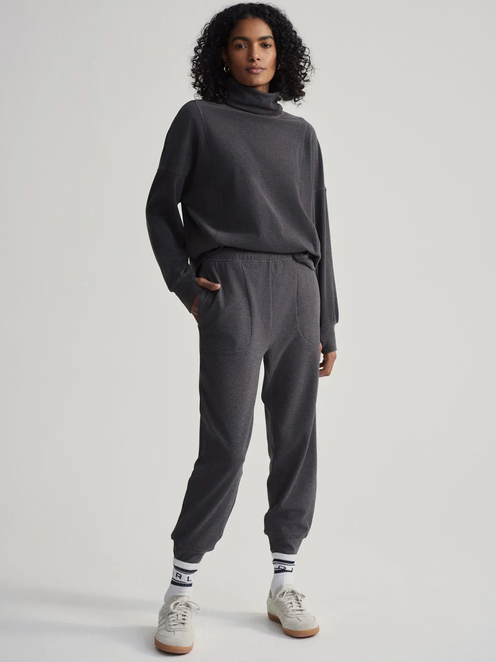 Varley Brushed Rib Slim Cuff Pant 25 - Black Marl