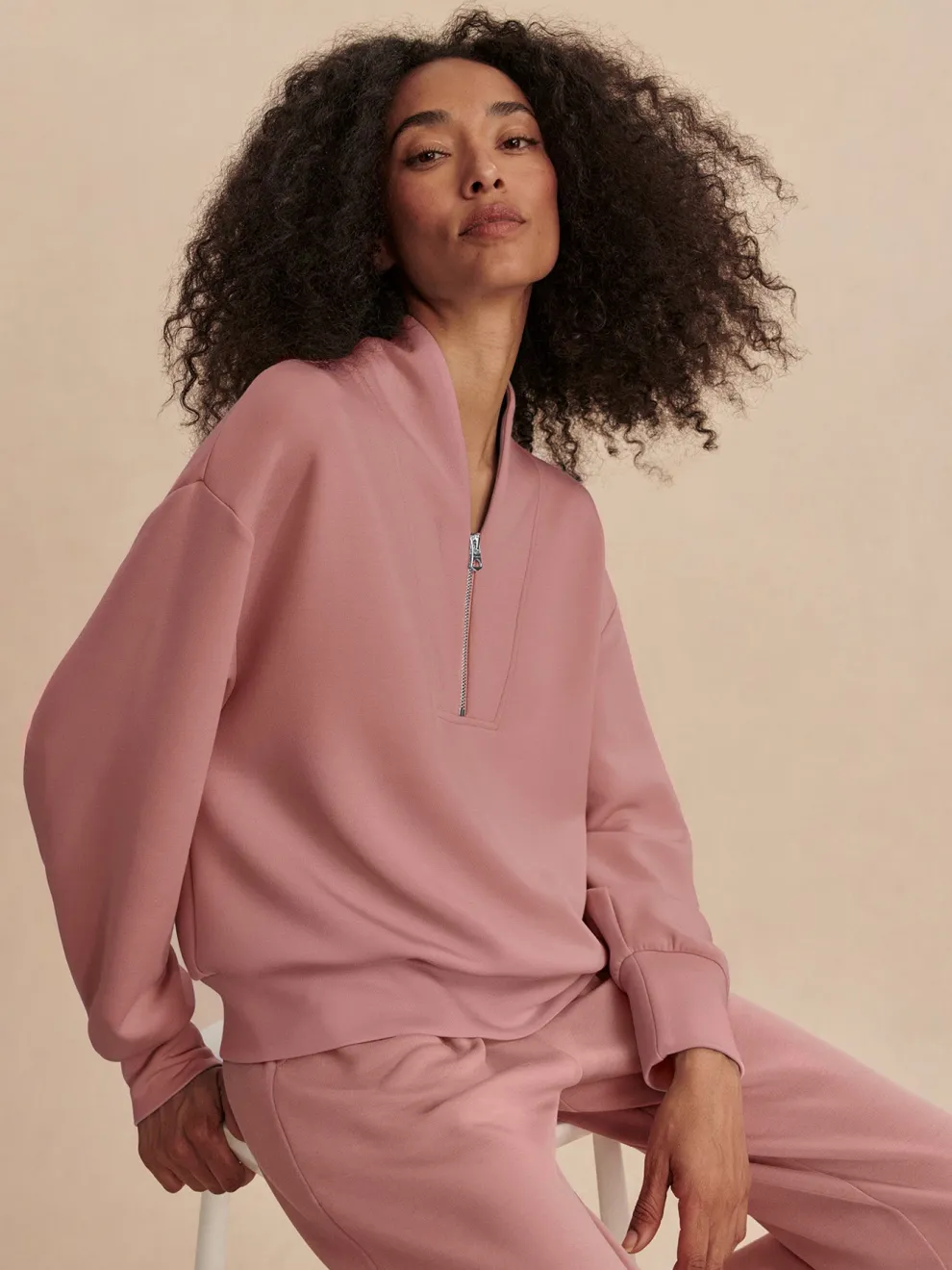 Varley Davidson Sweat - Ash Rose