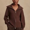 Varley Enrico Zip-Through Knit Jacket - Coffee Bean