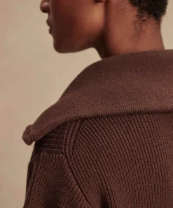 Varley Enrico Zip-Through Knit Jacket - Coffee Bean