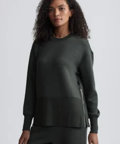 Varley Lowry Longline Sweat - Olive Marl