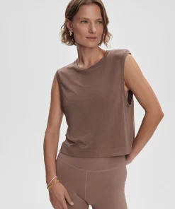 Varley Page Seamless Crop Tank - Deep Taupe