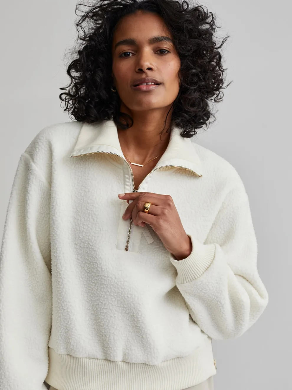 Varley Roselle Half Zip Fleece - Egret
