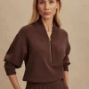 Varley Sally Half Zip Sweat - Coffee Bean Marl