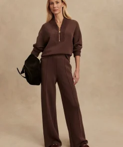 Varley Sally Half Zip Sweat - Coffee Bean Marl