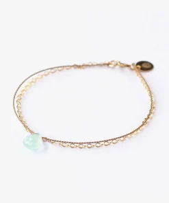 Wanderlust Gold & Silk Sea Glass Chalcedony Bracelet