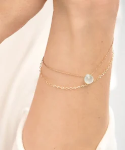 Wanderlust Gold & Silk Sea Glass Chalcedony Bracelet