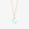 Wanderlust Life Gold Chain Pendant Necklace - Sea Glass Chalcedony