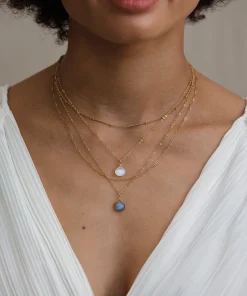 Wanderlust Life Gold Chain Pendant Necklace - Labradorite