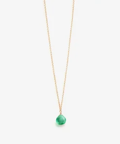 Wanderlust Life Gold Chain Pendant Necklace - Seafoam Green